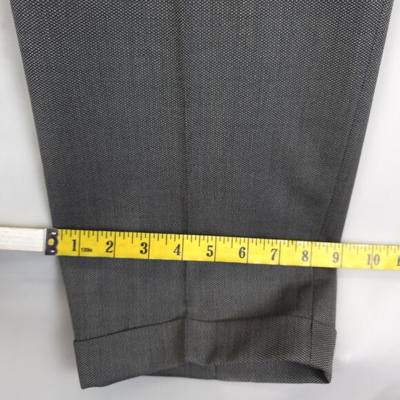 Pierre Cardin 100% Wool Dress Pants 34x29 Gray Birdseye Pleated Cuffed Office - Picture 6 of 12